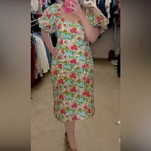 Brand new Tuckernuck HYACINTH HOUSE Begonia Floral Sallie Midi Dress size small